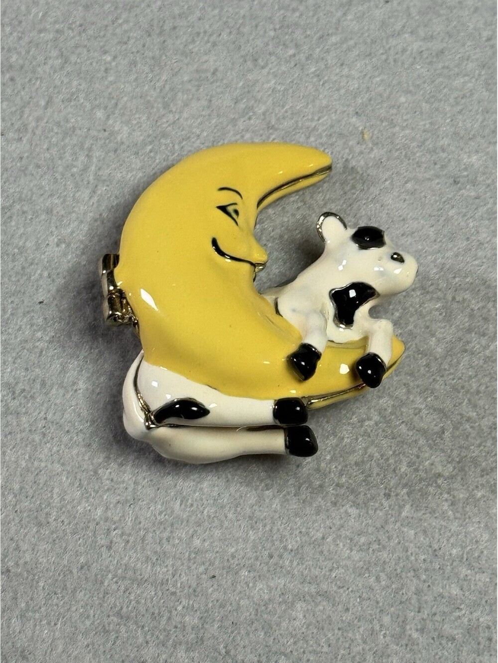 Monet 2012 Cow Jumps Over The Moon Enamel Keepsake Hinged Trinket Box WITH BOX